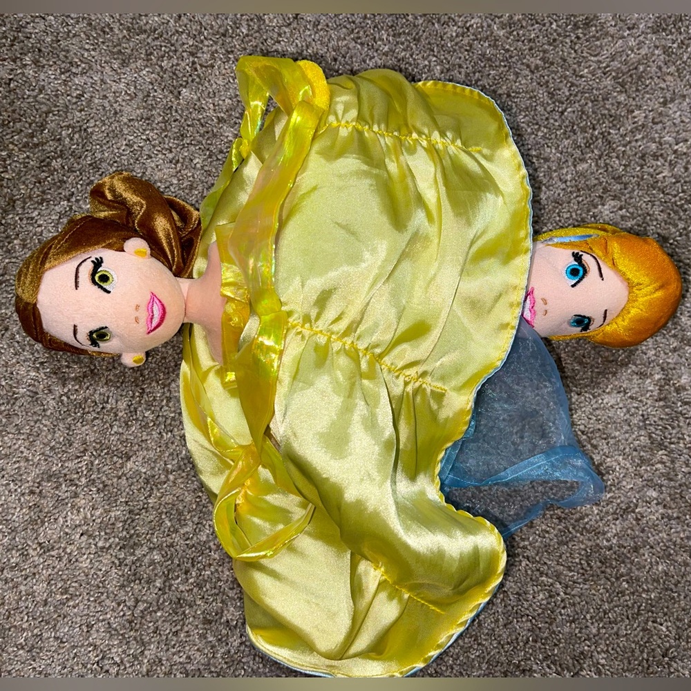Disney Parks Belle/Cinderella flip 2 in 1 doll plush